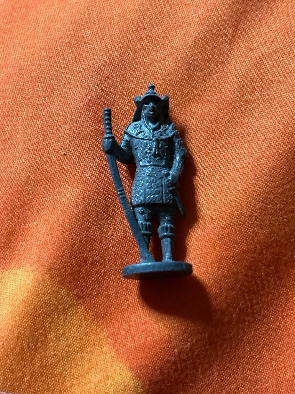 Vintage Metal Samurai Warrior Miniature Figure with Nodachi Sword